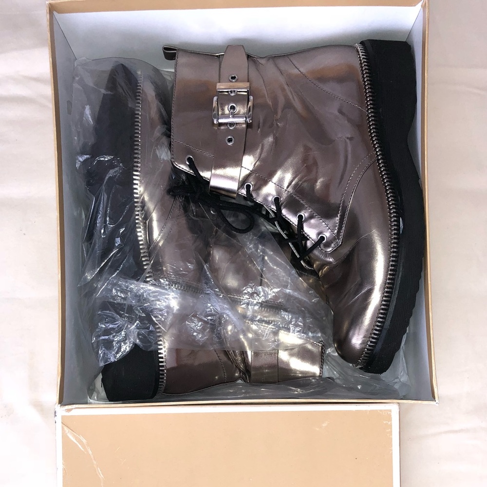 Michael Kors Chrome/Bronze Combat Boots